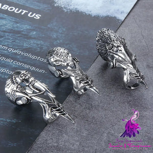 Rock Skull Dragon Ring