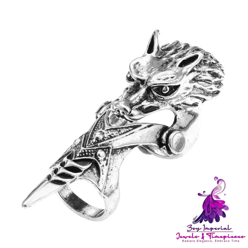 Rock Skull Dragon Ring