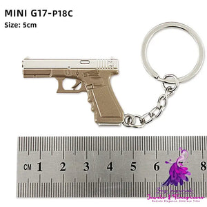 Alloy P92 Model G17 Sand Eagle Left Wheel Keychain