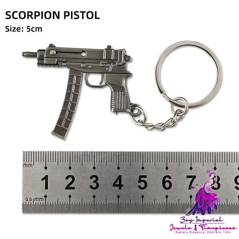 Alloy P92 Model G17 Sand Eagle Left Wheel Keychain