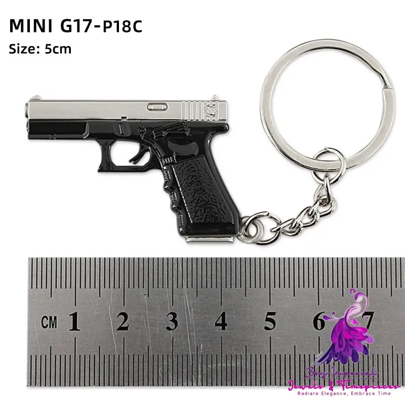 Alloy P92 Model G17 Sand Eagle Left Wheel Keychain