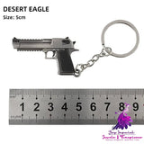 Alloy P92 Model G17 Sand Eagle Left Wheel Keychain