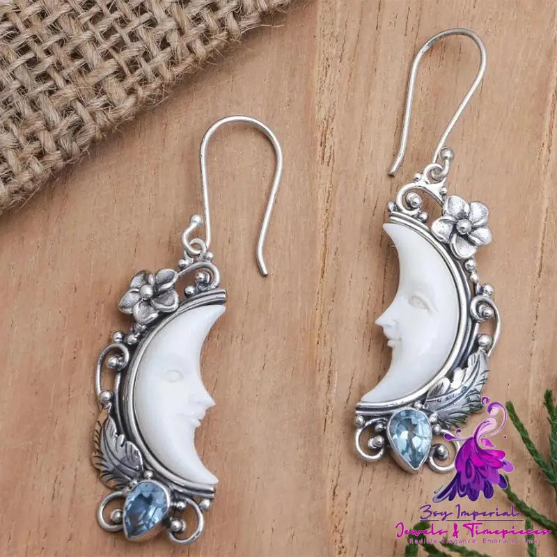 Mysterious Face Carved Earrings