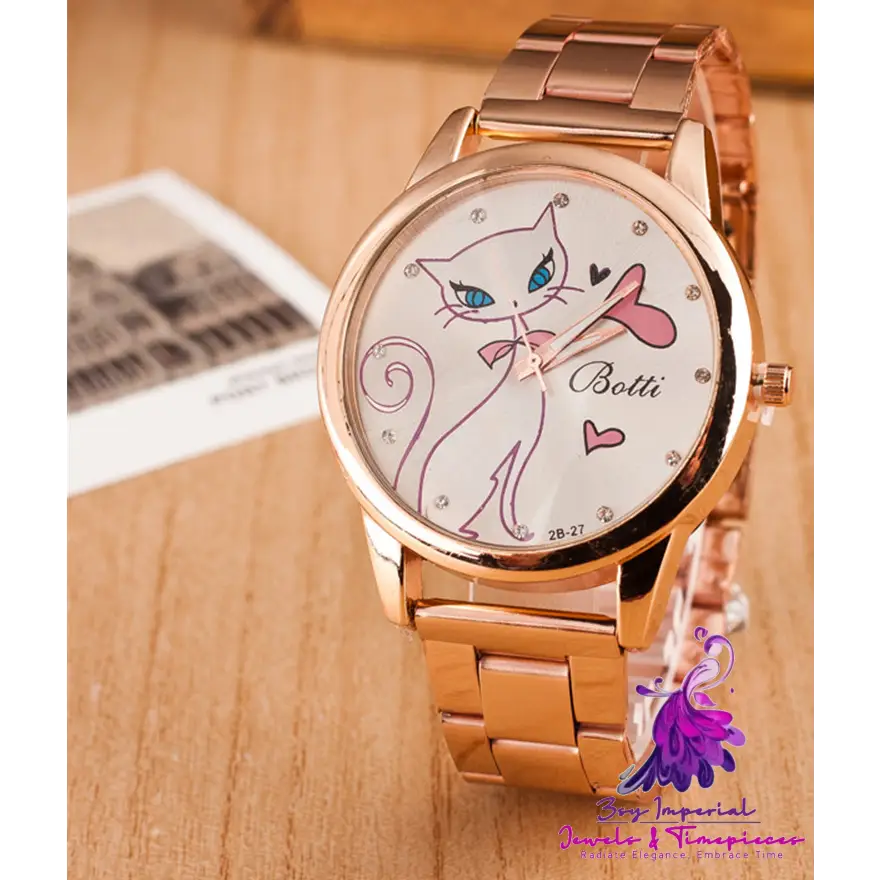 White Cat Alloy Steel Quartz Watch