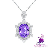 Natural Amethyst 925 Silver Necklace