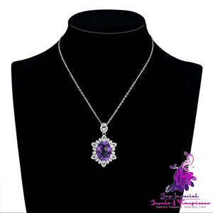 Natural Amethyst 925 Silver Necklace