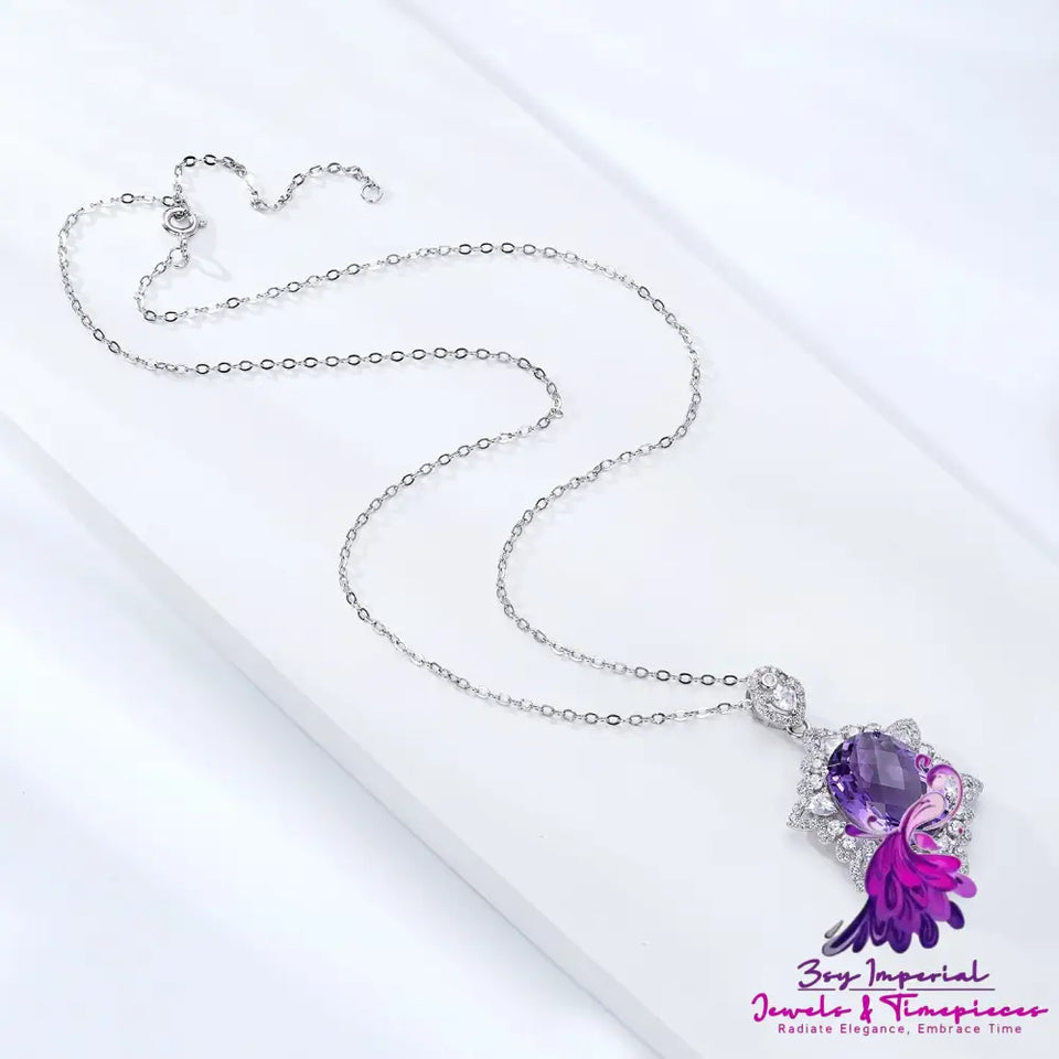 Natural Amethyst 925 Silver Necklace