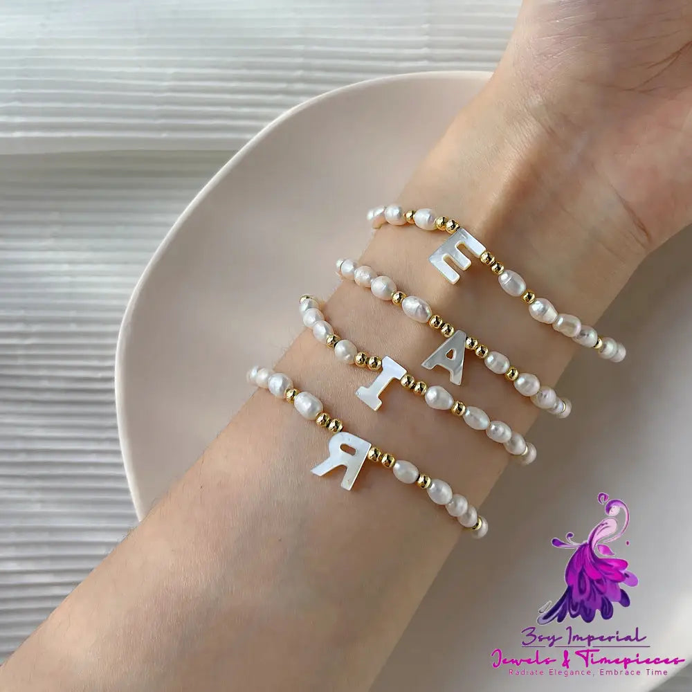 Pearl Alphabet Bracelet