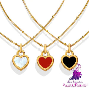 Exaggerated Love Peach Heart Chain Necklace