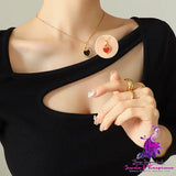 Exaggerated Love Peach Heart Chain Necklace