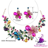 Luxury Flower Crystal Clavicle Set