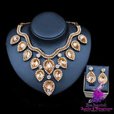 Colorful Exaggerated Bride Necklace Set