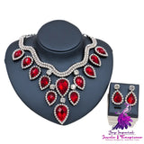 Colorful Exaggerated Bride Necklace Set