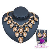 Colorful Exaggerated Bride Necklace Set