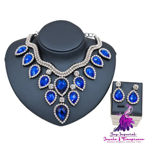 Colorful Exaggerated Bride Necklace Set