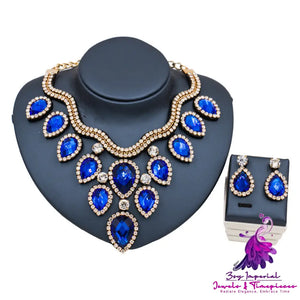 Colorful Exaggerated Bride Necklace Set