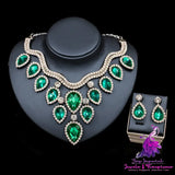 Colorful Exaggerated Bride Necklace Set