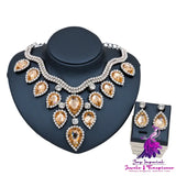 Colorful Exaggerated Bride Necklace Set