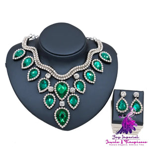 Colorful Exaggerated Bride Necklace Set