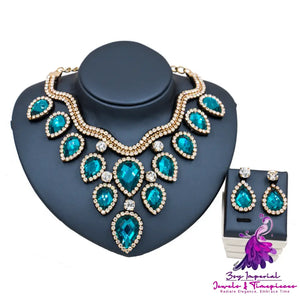 Colorful Exaggerated Bride Necklace Set