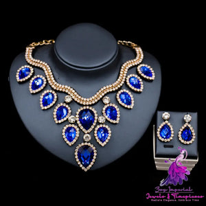 Colorful Exaggerated Bride Necklace Set