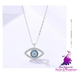 European and American Silver Eye Necklace