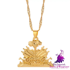 Coconut Tree Gold Pendant Clavicle Chain