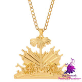 Coconut Tree Gold Pendant Clavicle Chain