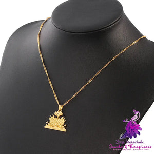 Coconut Tree Gold Pendant Clavicle Chain