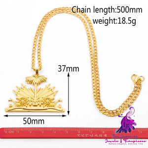 Coconut Tree Gold Pendant Clavicle Chain