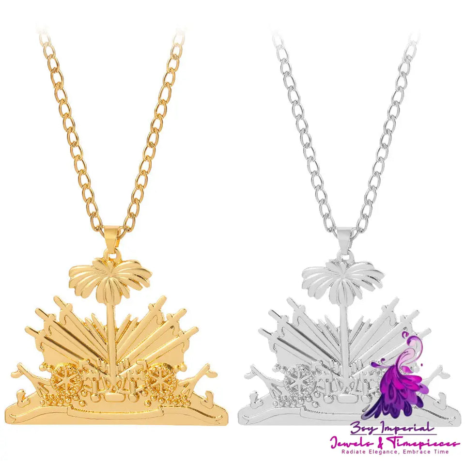 Coconut Tree Gold Pendant Clavicle Chain