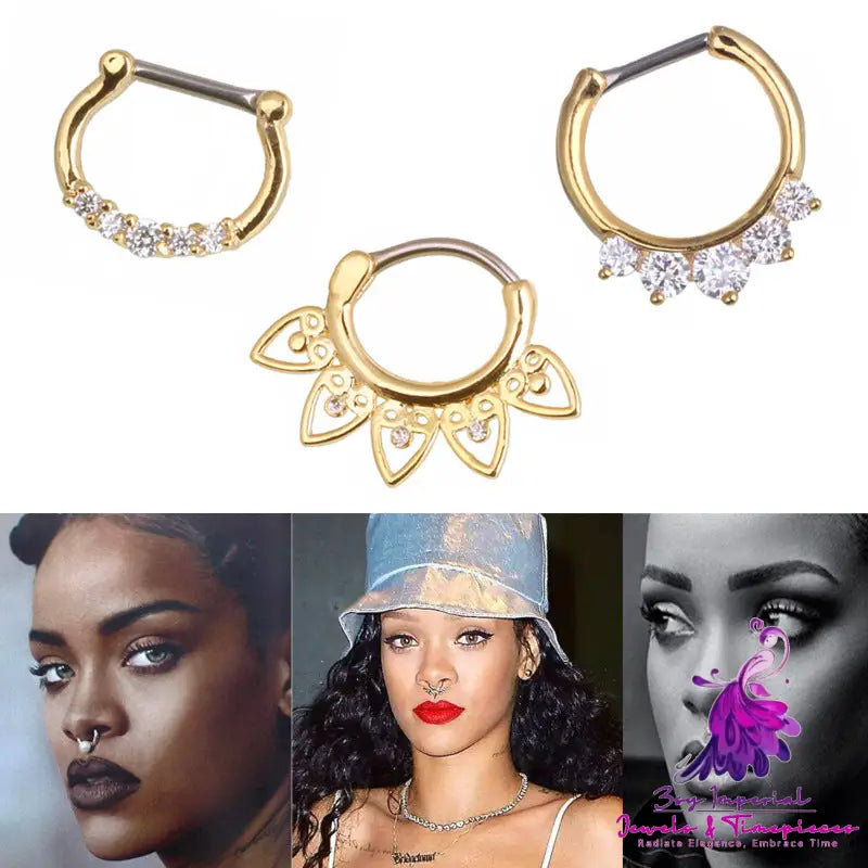 European And American Popular Septum16k Real Gold