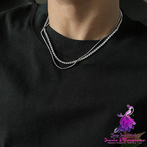 Double Layered Zircon Necklace