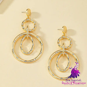 Diamond Round Ring Earrings