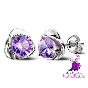 Amethyst Crown Chrysanthemum Earrings