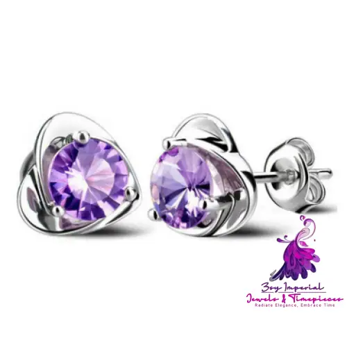 Amethyst Crown Chrysanthemum Earrings