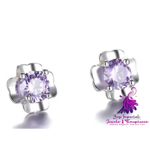 Amethyst Crown Chrysanthemum Earrings