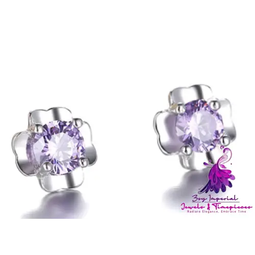 Amethyst Crown Chrysanthemum Earrings