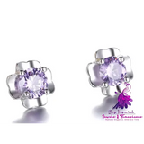 Amethyst Crown Chrysanthemum Earrings