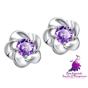 Amethyst Crown Chrysanthemum Earrings