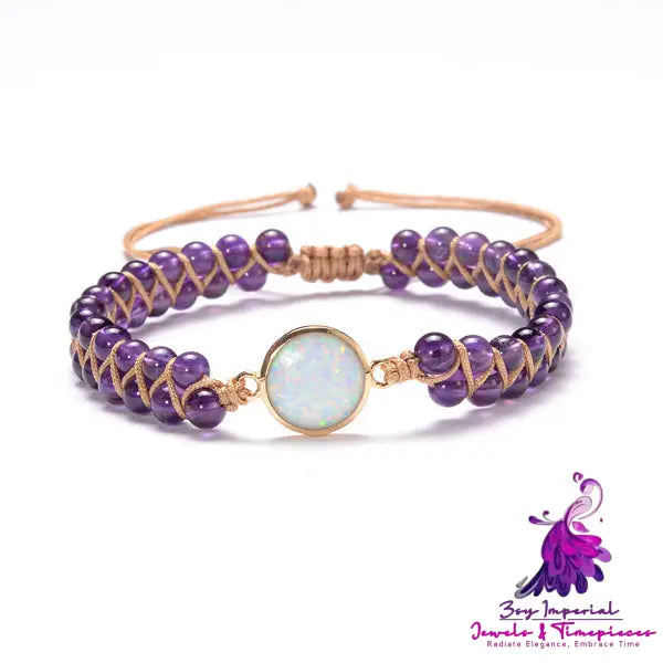 Amethysts Opal Wrap Bracelet