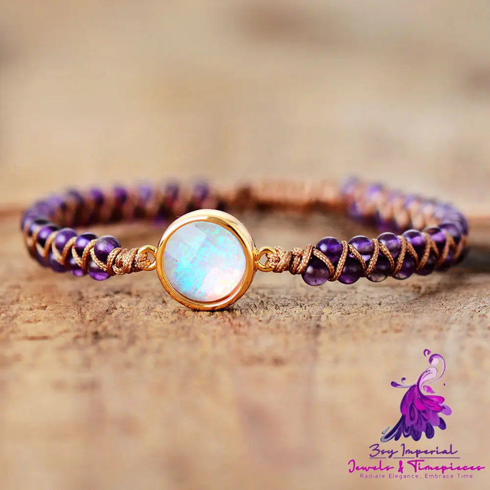 Amethysts Opal Wrap Bracelet