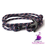 Navy Boat Anchor Woven Bracelet