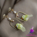 Simulated Bird Earrings