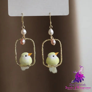 Simulated Bird Earrings