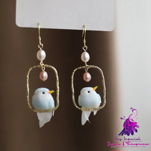 Simulated Bird Earrings