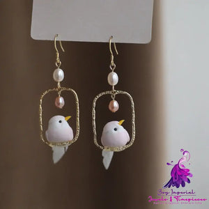 Simulated Bird Earrings