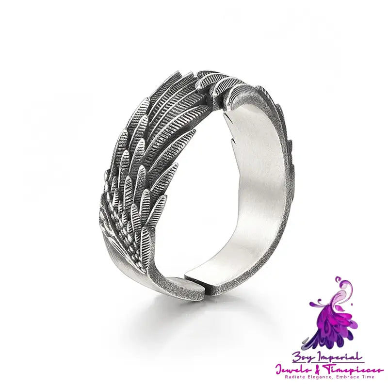 Angel Flying Wing Men And Women Couple Open Ring