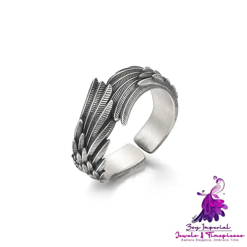 Angel Flying Wing Men And Women Couple Open Ring