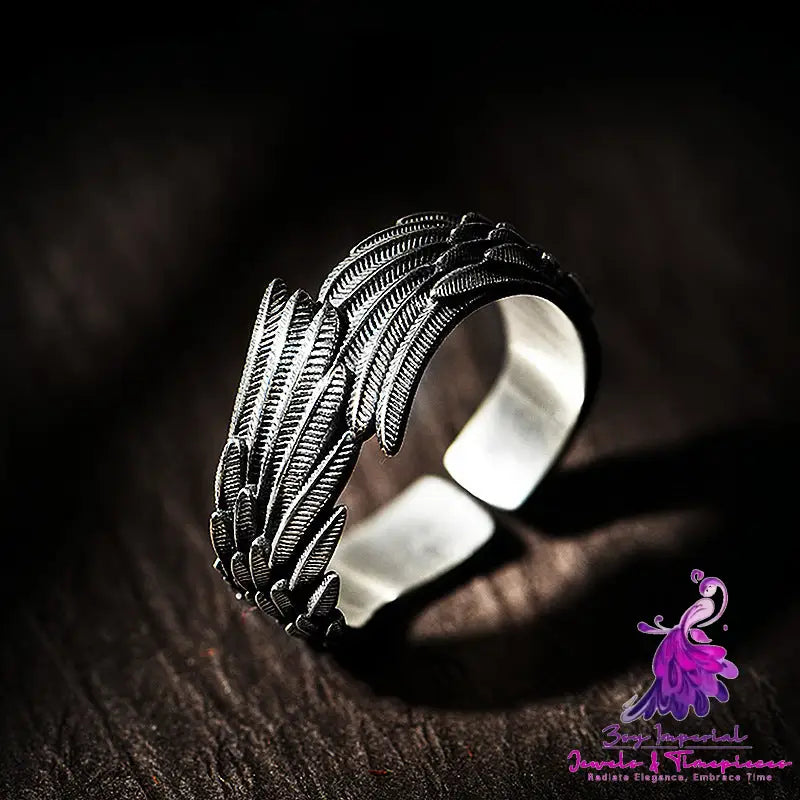 Angel Flying Wing Men And Women Couple Open Ring